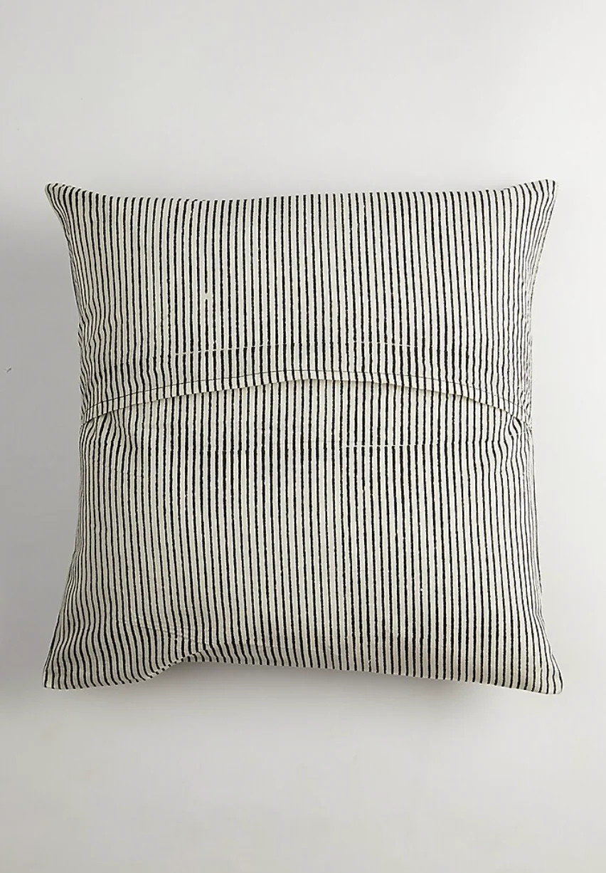 Black & White Cotton Hand Block Printed Cushion Covers (Set Of 2) - Image 3