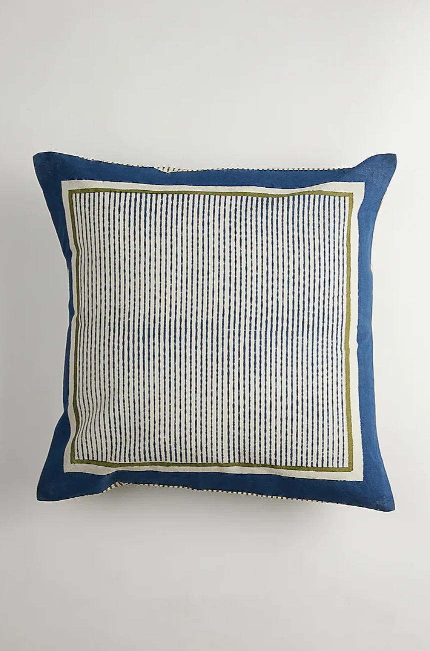 Blue & White Hand Block Printed Cushion Covers (Set of 2) - Image 2