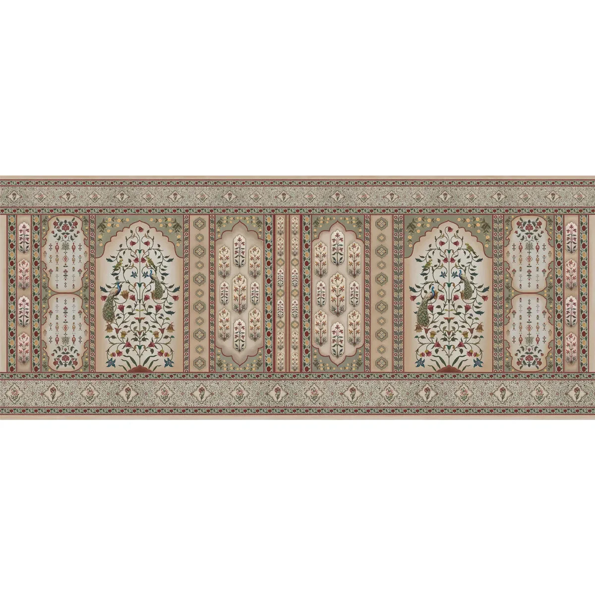‘Floral Jharoka” Wallpaper in Green - Image 4