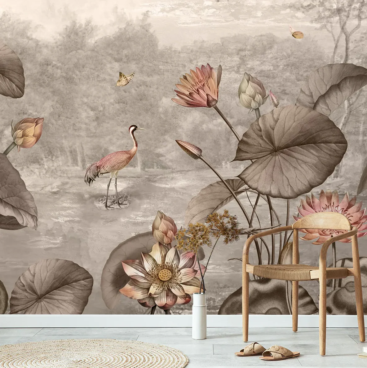 'Lotus Leaves' Wallpaper - Image 2