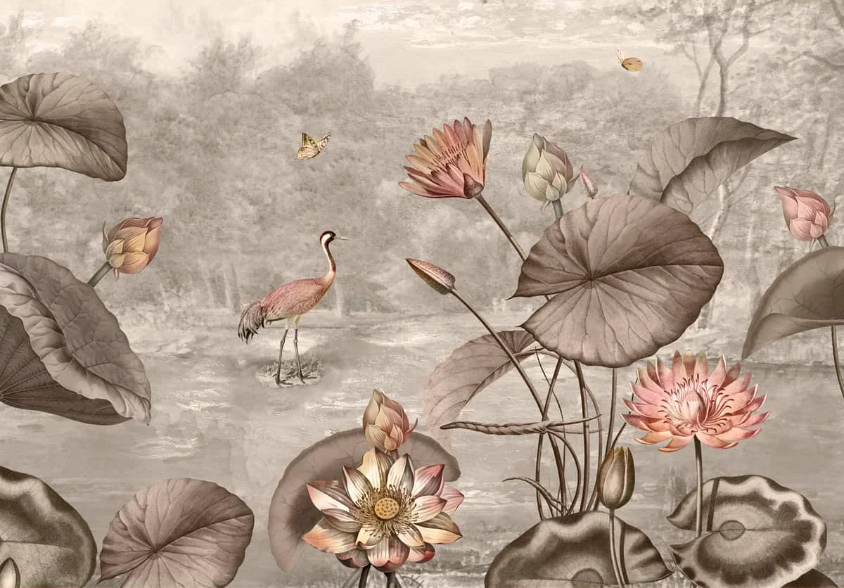 'Lotus Leaves' Wallpaper - Image 3