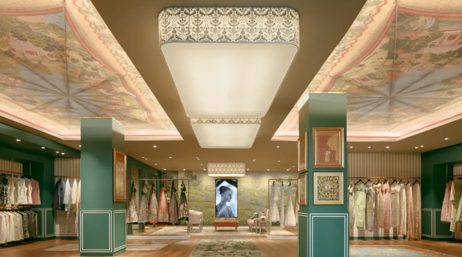 ‘Maharaja Maharani Canopy' Ceiling Wallpaper - Image 4