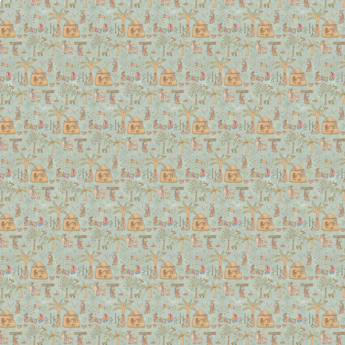 'Mithila' Wallpaper in Sage - Image 4