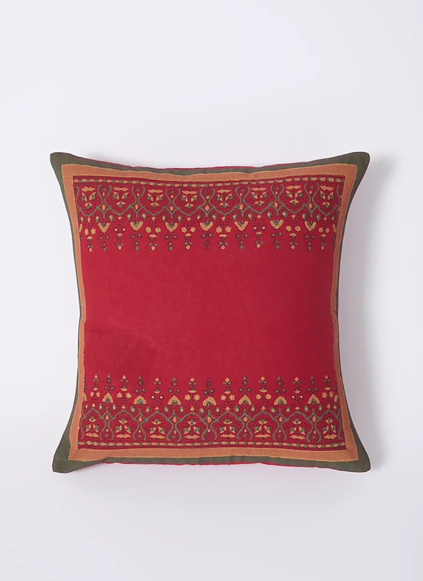 Red Cotton Cushion Covers (Set of 2) - Image 2