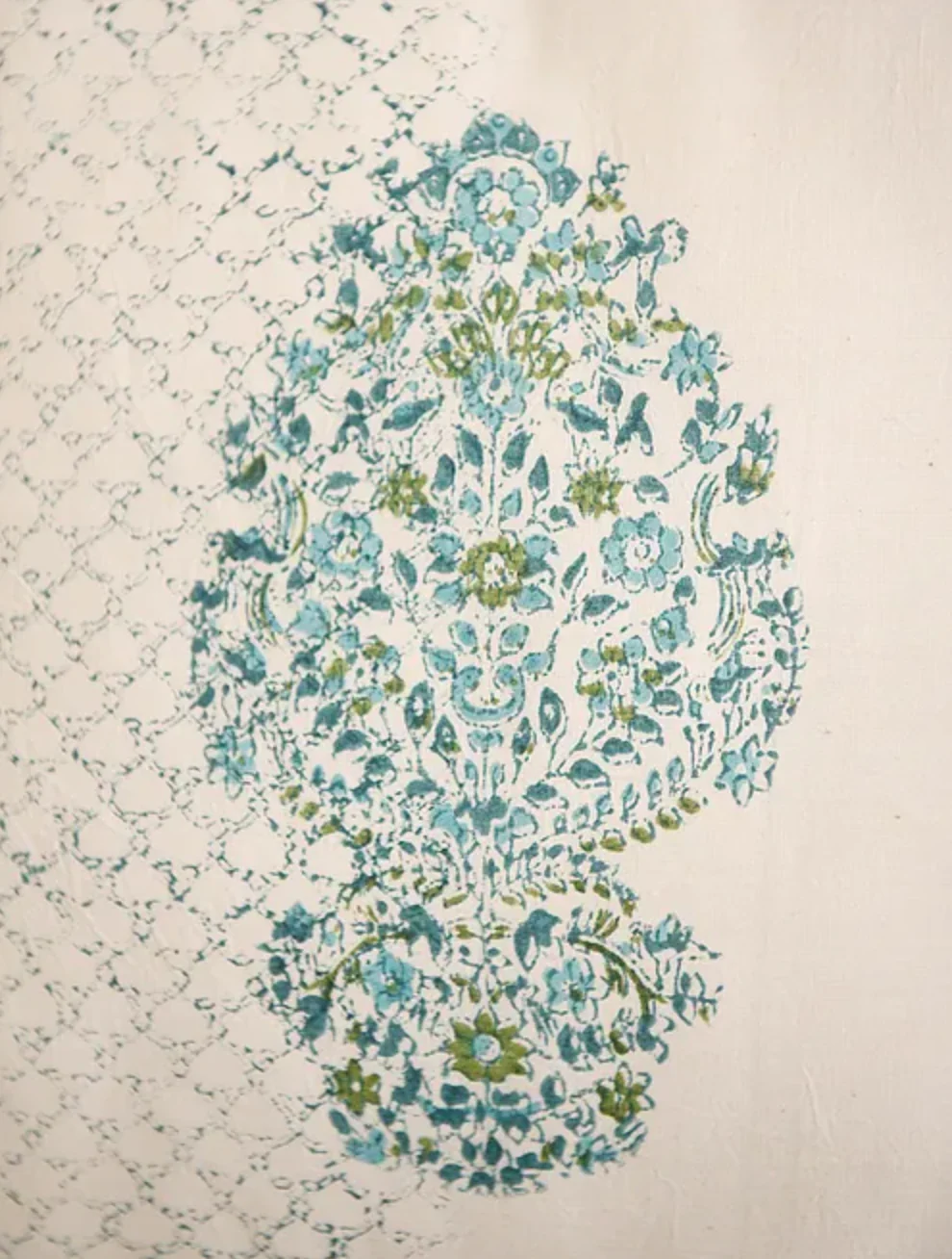 Turquoise and White Block Print Cushion Covers (Set of 2) - Image 5