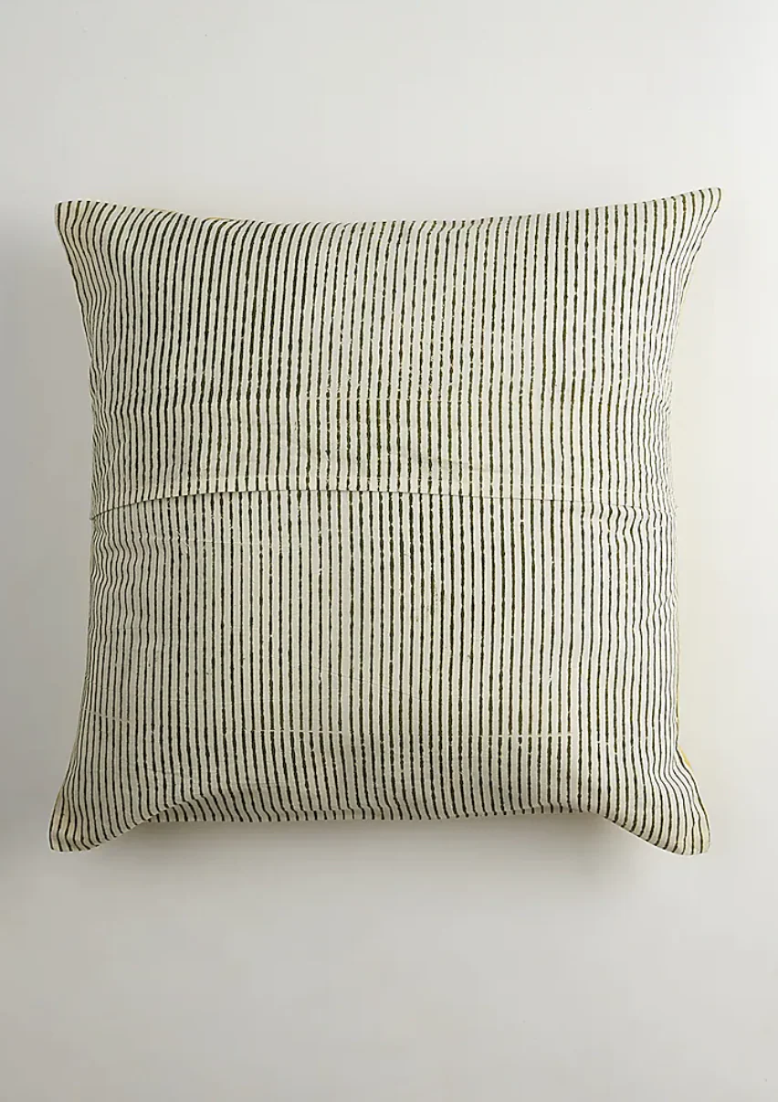 Yellow & White Motifs Printed Cushion Covers (Set of 2) - Image 3